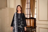 Ayleen Vol#1 All Black 3pc Premium Lawn Dyed Front Full Embroidered, Premium Lawn Dyed Back Sleeve & Lawn Voil Digital Print Dupatta- Siyara